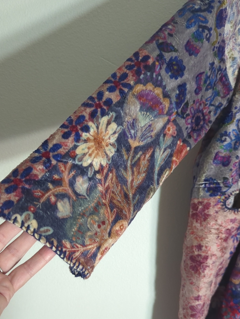 Natural Life Womens Hooded Blanket Robe Boho Jewel Tone Gypsy Floral Medium Smal - Picture 7 of 16